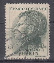 1949, ČSR II, 0516, A. S. Puškin, ⊙