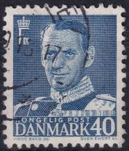 1949, Dánsko, 310, Výplatní známka: Král Frederik IX. ⊙ 
