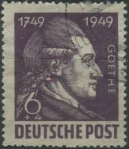 1949, Sovětská okupační zóna (Všeobecná vydání), 234, 200. výročí narození Johanna Wolfganga Goetheho: Goethe jako student ⊙