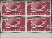 1949, Švýcarsko, 0523, 75 let Světové poštovní unie (UPU): Zeměkoule se stuhou ∗∗ ⊞ o D