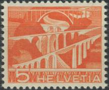 1949, Švýcarsko, 0530, Výplatní známka: Krajinky a technické motivy - Mosty u St. Gallen ∗∗