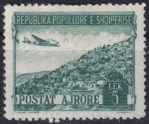 1950, Albánie, 0492, Letecká známka: Krajinky - Vuno ✶✶