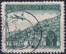 1950, Albánie, 0492, Letecká známka: Krajinky - Vuno ⊙