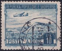 1950, Albánie, 0493, Letecká známka: Krajinky - Pevnost Rozafa ⊙