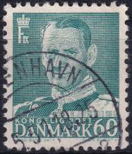 1950, Dánsko, 316, Výplatní známka: Král Frederik IX. ⊙ 