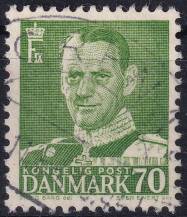 1950, Dánsko, 317, Výplatní známka: Král Frederik IX. ⊙ 