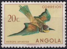 1951, Angola, 0342, Výplatní: domácí druhy ptáků - Merops apiaster ✶