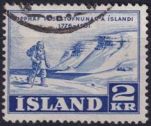 1951, Island, 0273, 175 let poštovní služby: Poštovní doručovatel 1776  ⊙