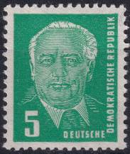 1952, NDR, 0322zaXII, Výplatní známka: Prezident Wilhelm Pieck (II)  ✶✶