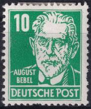 1952, NDR, 0330vaXI, Výplatní známka: Osobnosti politiky, umění a vědy - August Bebel, sociálně demokratický vůdce ✶  