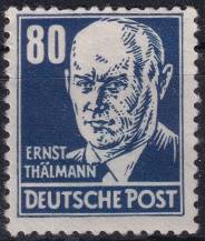 1952, NDR, 0339zaXI, Výplatní známka: Osobnosti politiky, umění a vědy - Ernst Thallmann, politik  ✶✶