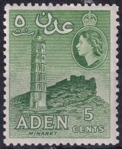 1953, Aden, 49, Výplatní: královna Alžběta II. - minaret ✶✶
