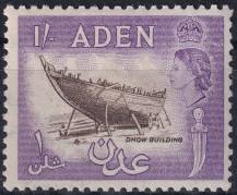 1953, Aden, 56, Výplatní: královna Alžběta II. - stavba člunu ✶