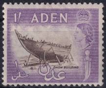 1953, Aden, 56, Výplatní: královna Alžběta II. - stavba člunu ✶✶