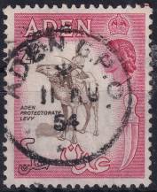 1953, Aden, 57, Výplatní: královna Alžběta II. - jezdec na velbloudu ⊙