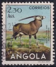 1953, Angola, 0377, Výplatní: zvířata - Oryx gazella ⊙