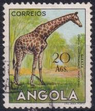 1953, Angola, 0387, Výplatní: zvířata - Giraffa camelopardalis ⊙