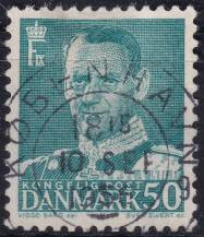 1953, Dánsko, 335, Výplatní známka: Král Frederik IX. ⊙ 