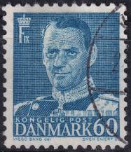 1953, Dánsko, 336, Výplatní známka: Král Frederik IX. ⊙ 