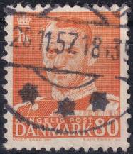 1953, Dánsko, 337, Výplatní známka: Král Frederik IX. ⊙ 