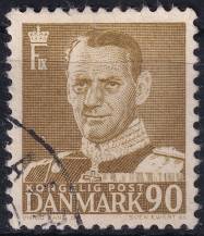 1953, Dánsko, 338, Výplatní známka: Král Frederik IX. ⊙ 