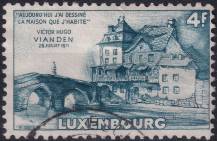 1953, Lucembursko, 0513, Výplatní známka: Pohledy - Vianden, dům spisovatele Victora Huga  ⊙