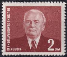 1953, NDR, 0343XI, Výplatní známka: Prezident Wilhelm Pieck (III)  ✶