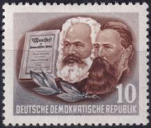 1953, NDR, 0345XI, 70. výročí úmrtí Karla Marxe: Komunistický manifest, Marx a Engels  ✶