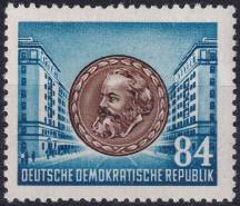 1953, NDR, 0353XI, 70. výročí úmrtí Karla Marxe: Karel Marx, medaile  ✶✶