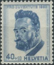 1953, Švýcarsko, 0592, "Pro Juventute": 100. výročí narození Ferdinanda Hodlera ∗∗