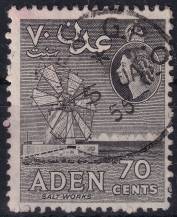 1954, Aden, 68A, Výplatní: královna Alžběta II. - extrakce soli ⊙