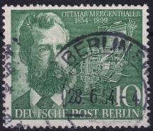 1954, Berlín, 117, 100. výročí narození Ottmara Mergenthalera  ⊙