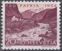 1954, Švýcarsko, 0599, Pro Patria: Jezera a vodopády - Maggia **