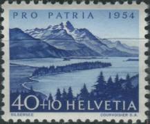 1954, Švýcarsko, 0601, "Pro Patria": Jezera a vodní toky - Jezero Silser ∗∗