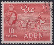1955, Aden, 63, Výplatní: královna Alžběta II. - karavana velbloudů ⊙