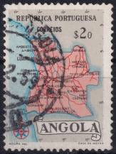 1955, Angola, 0393, Výplatní: mapa ⊙