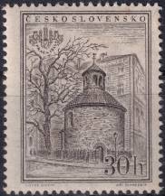 1955, ČSR II, 0853A, Mezinárodní výstava poštovních známek PRAGA 1955: Rotunda kaple u svatého Kříže ✶