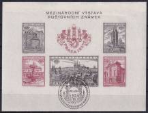 1955, ČSR II, A0853/0857BIDVA, Mezinárodní výstava poštovních známek PRAGA 1955 ⊙ TD A