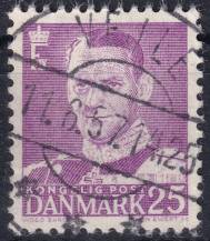 1955, Dánsko, 355, Výplatní známka: Král Frederik IX. ⊙ 