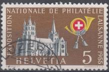 1955, Švýcarsko, 0607, Výročí: Národní výstava poštovních známek v Lausanne ⊙