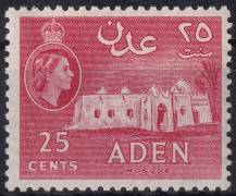 1956, Aden, 65, Výplatní: královna Alžběta II. - mešita ✶✶
