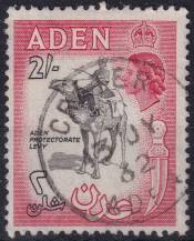 1956, Aden, 71, Výplatní: královna Alžběta II. - jezdec na velbloudu ⊙