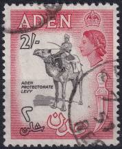 1956, Aden, 71, Výplatní: královna Alžběta II. - jezdec na velbloudu ⊙