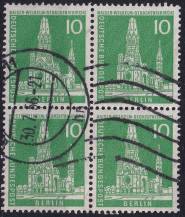 1956, Berlín, 144St, Výplatní známka: Berlínské pohledy na město (II) - Ruiny kostela císaře Viléma  ⊙ ⊞