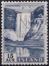 1956, Island, 0303, Výplatní známka: Elektrárny a vodopády - Skógafoss ⊙