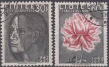 1957, ČSR II, 0950/0951, 15. výročí vyhlazení Lidic, ⊙