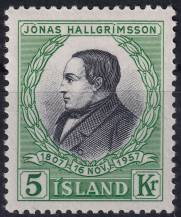 1957, Island, 0322, 150. výročí narození Jónase Hallgrimssona ✶✶