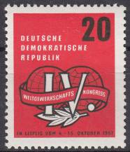 1957, NDR, 0595, Světový odborový sjezd, **