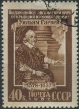1957, SSSR, 1940, 300. výročí úmrtí Williama Harvey ⊙