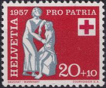 1957, Švýcarsko, 0643, "Pro Patria": Červený kříž ∗∗